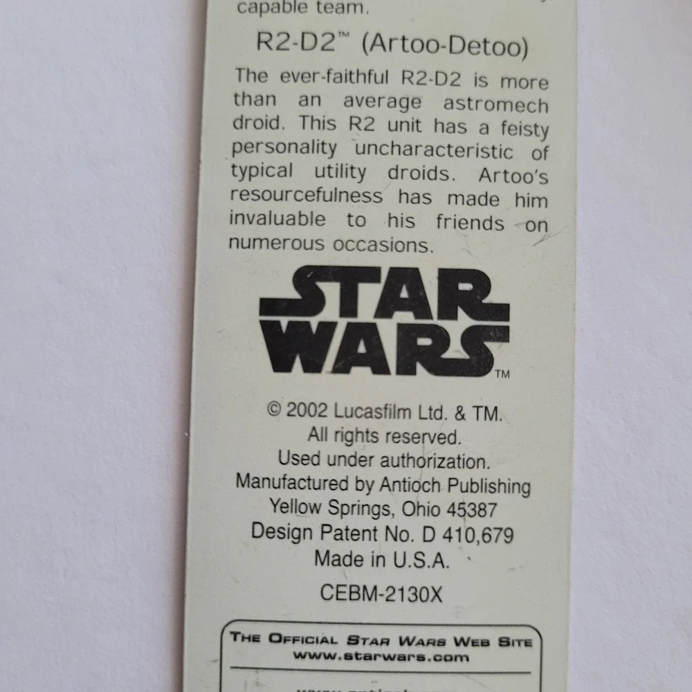 Vintage Y2K Star Wars Bookmark Droids C-3PO R2-D2 00/2002 Yarn Tassel CEBM-2130X